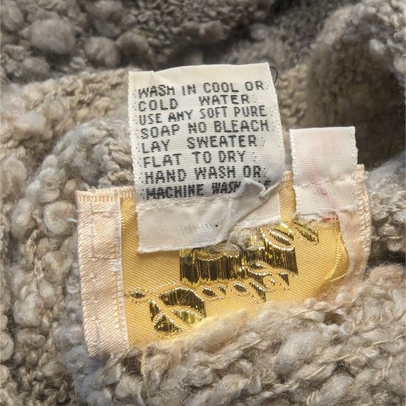 Lady Lilly Vintage cowl neck‎ gray, blue, beige unique women's sweater 38 sz M - Picture 10 of 12